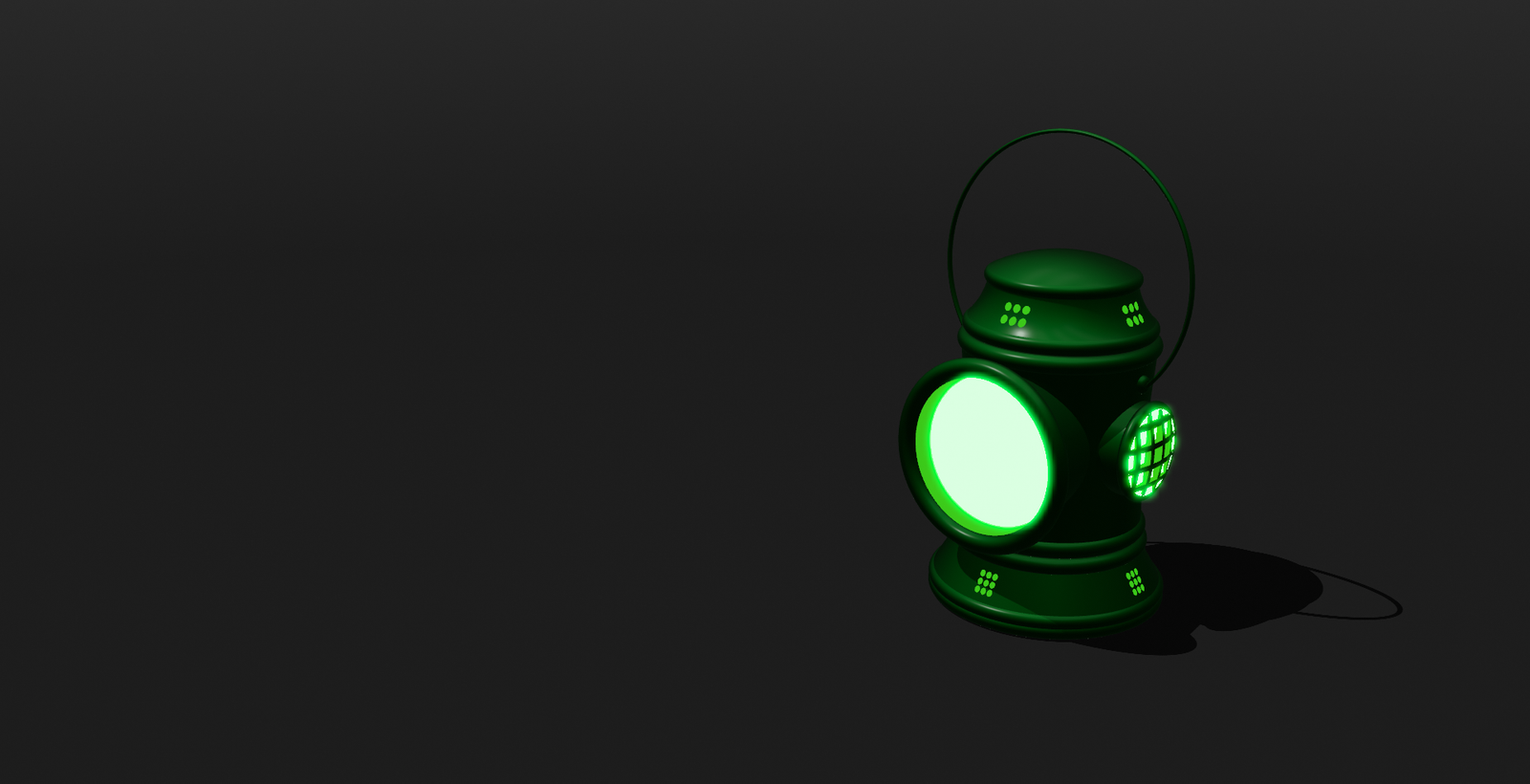 Dramatically lit physical Green Lantern Power Battery